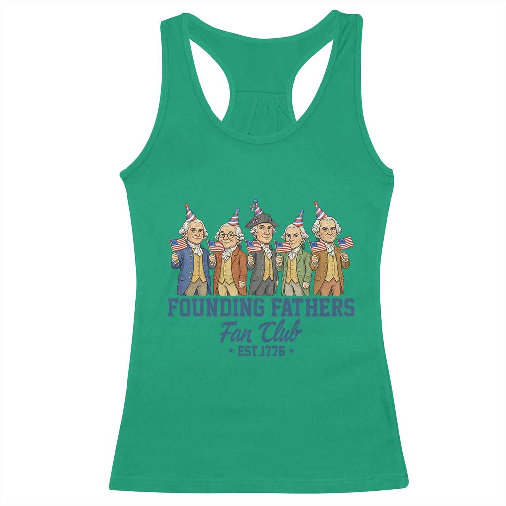 Funny Founding Fathers Fan Club Racerback Tank Top American History Lovers
