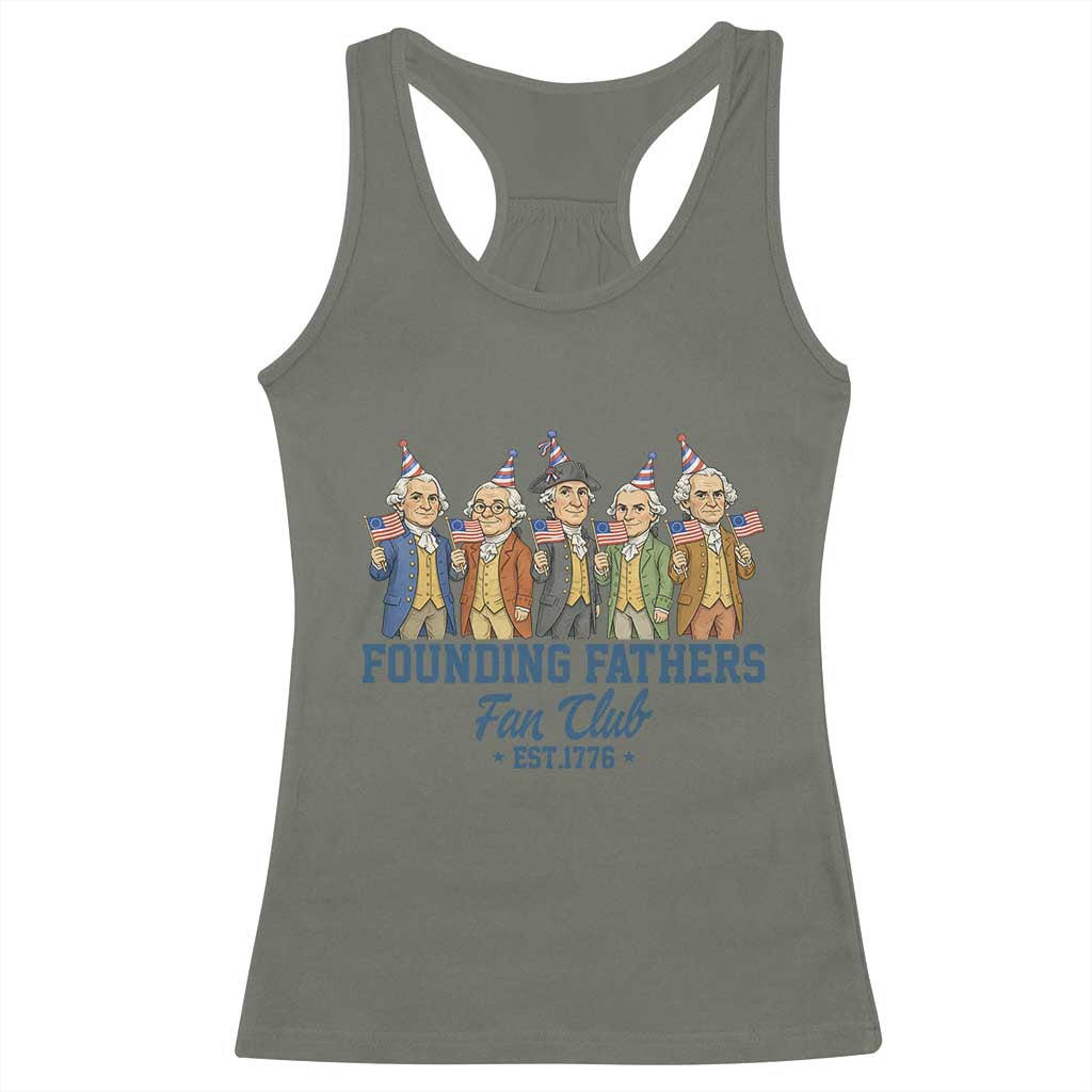 Funny Founding Fathers Fan Club Racerback Tank Top American History Lovers