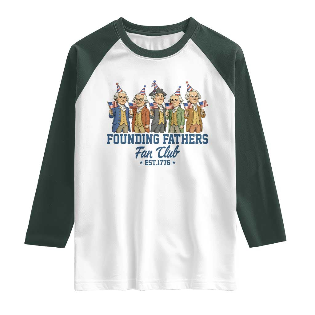 Funny Founding Fathers Fan Club Raglan Shirt American History Lovers