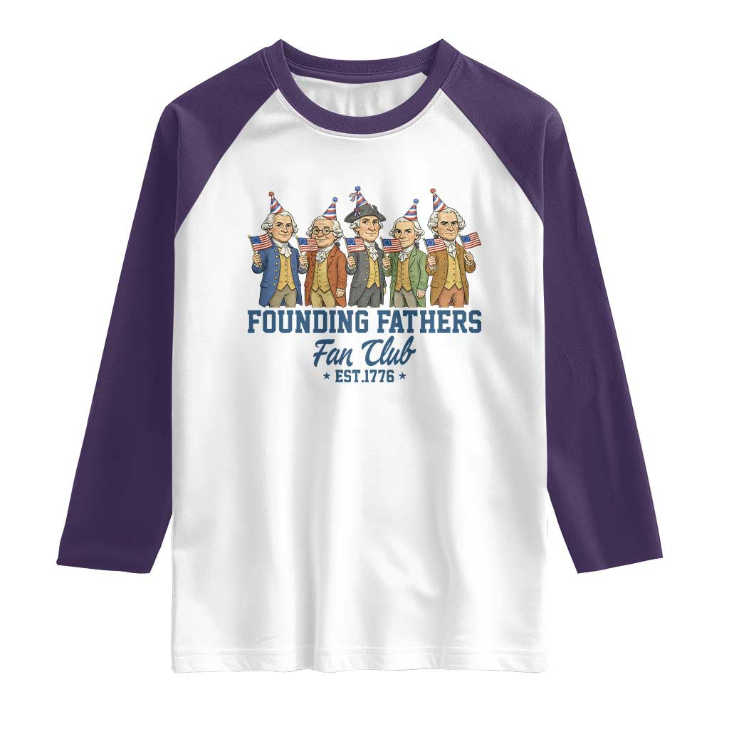 Funny Founding Fathers Fan Club Raglan Shirt American History Lovers
