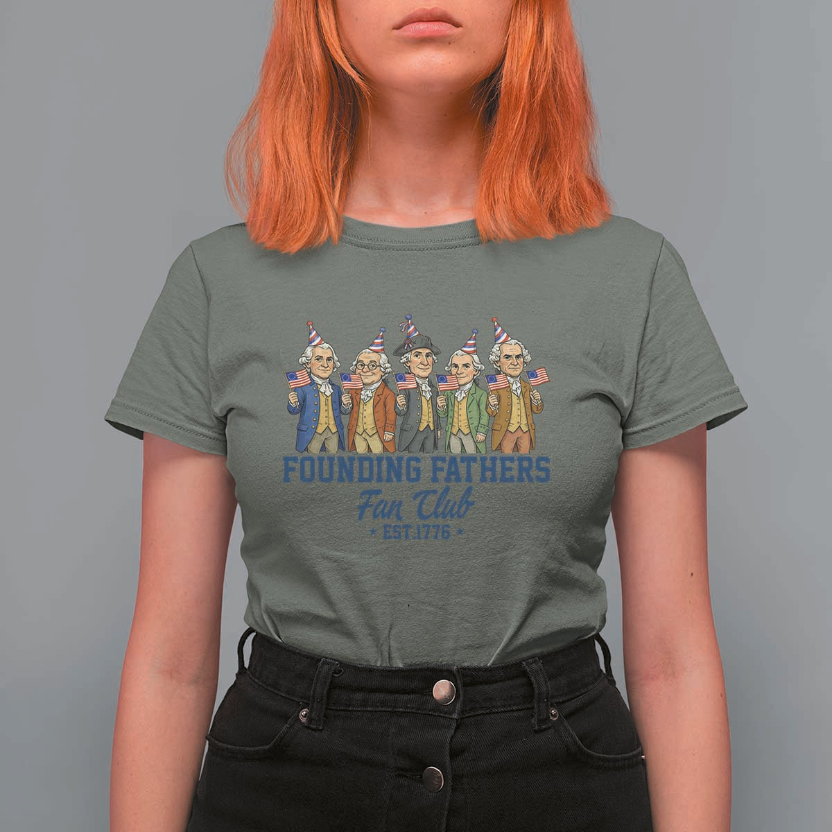 Funny Founding Fathers Fan Club T Shirt For Women American History Lovers