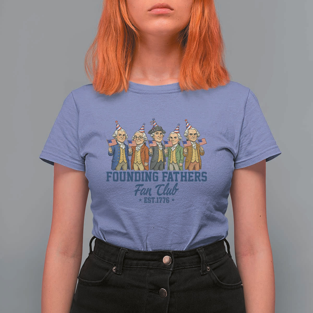 Funny Founding Fathers Fan Club T Shirt For Women American History Lovers