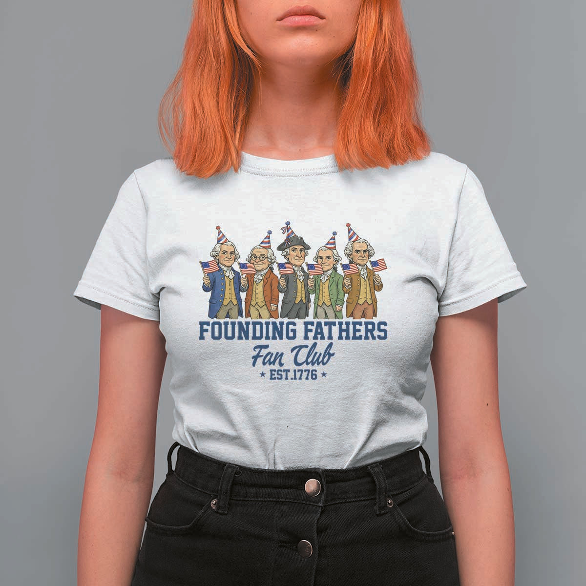 Funny Founding Fathers Fan Club T Shirt For Women American History Lovers