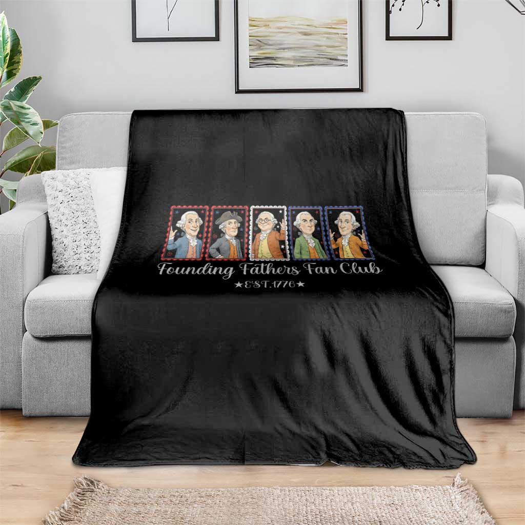 Funny Founding Fathers Fan Club Patriotic History Throw Blanket