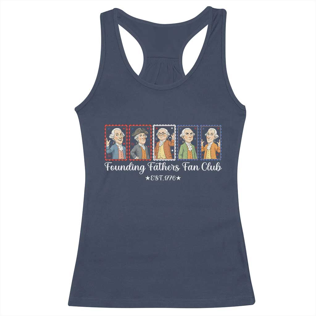 Funny Founding Fathers Fan Club Patriotic History Racerback Tank Top