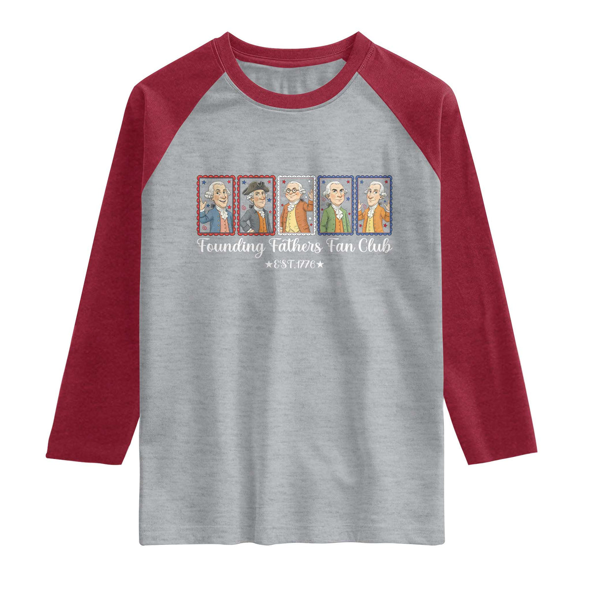 Funny Founding Fathers Fan Club Patriotic History Raglan Shirt