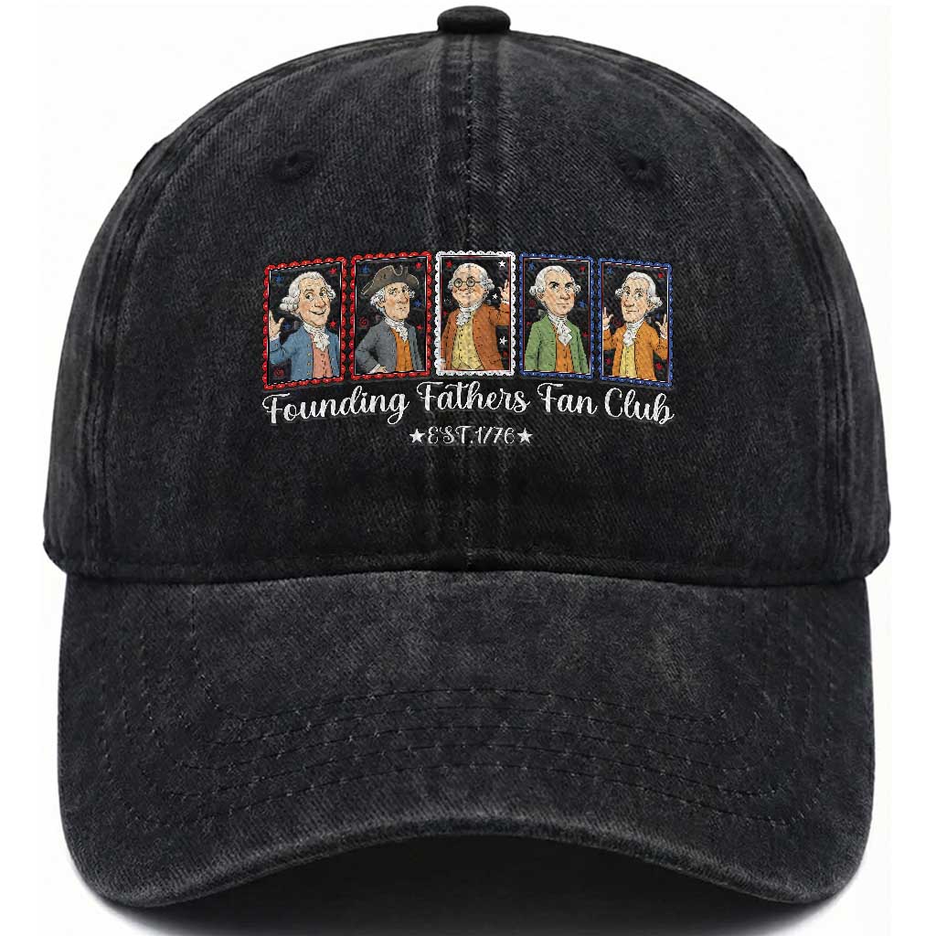 Funny Founding Fathers Fan Club Patriotic History Washed Cotton Baseball Cap