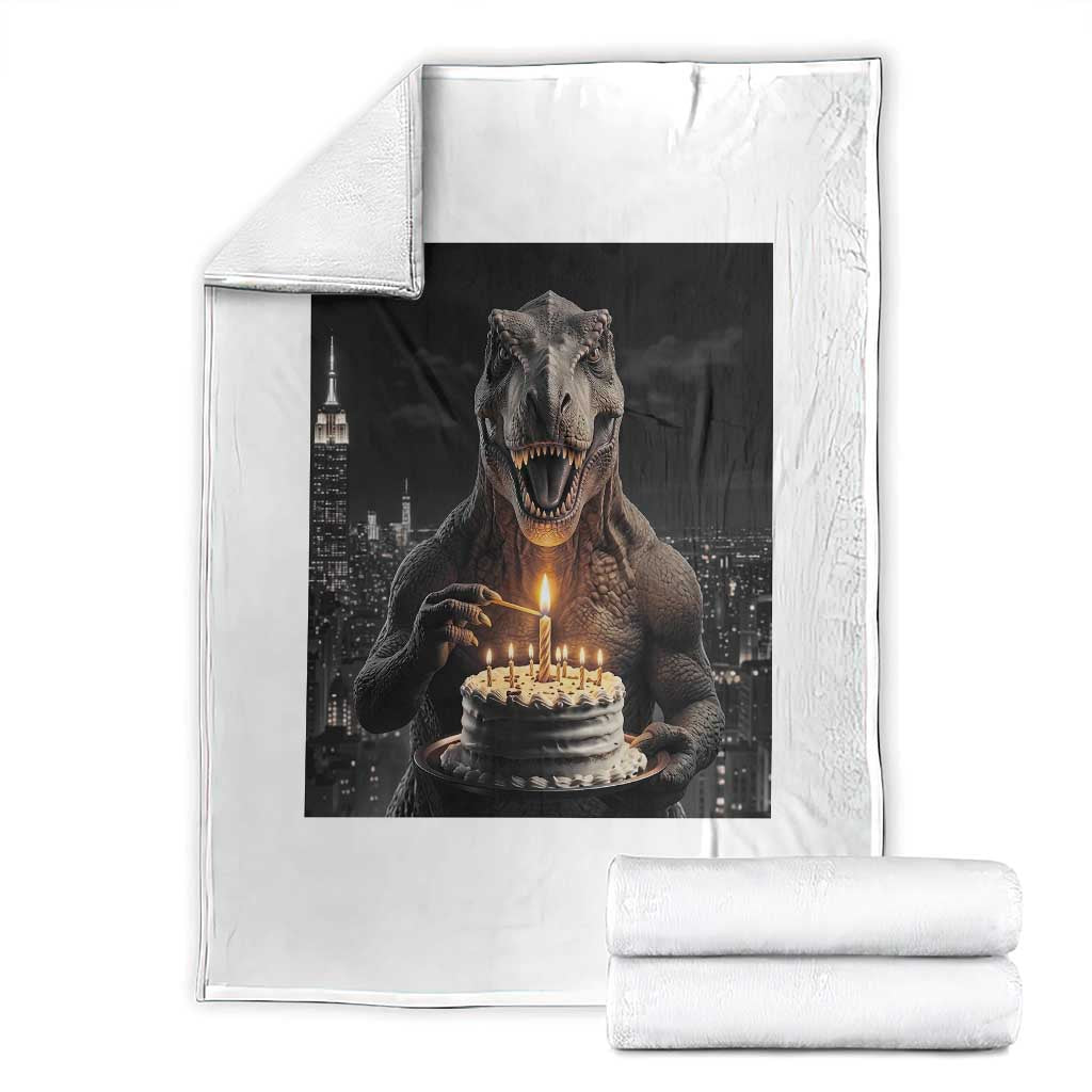Funny Birthday Dinosaur Throw Blanket Prehistoric Party Celebration