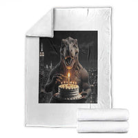 Funny Birthday Dinosaur Throw Blanket Prehistoric Party Celebration