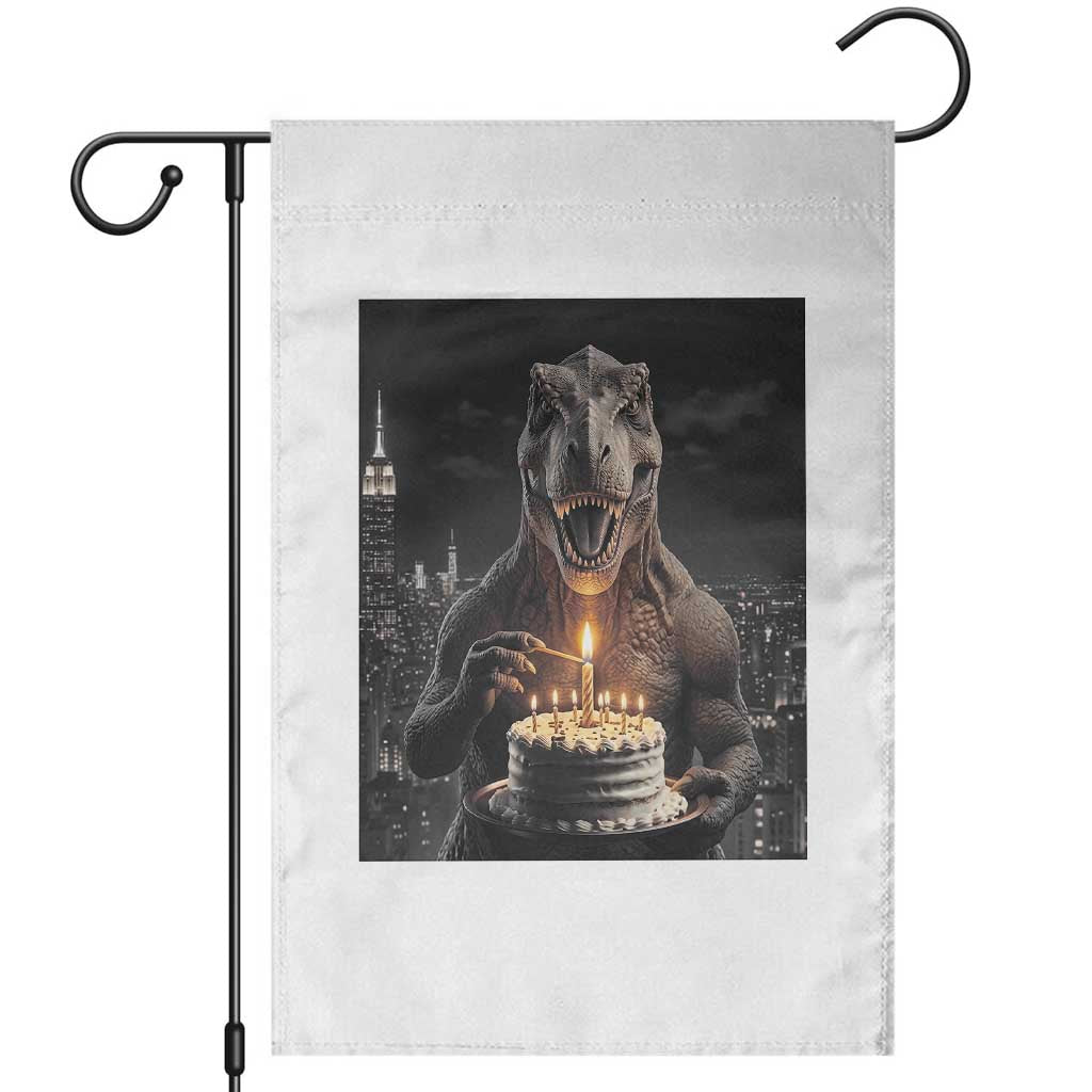 Funny Birthday Dinosaur Garden Flag Prehistoric Party Celebration