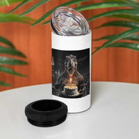 Funny Birthday Dinosaur 4 in 1 Can Cooler Tumbler Prehistoric Party Celebration