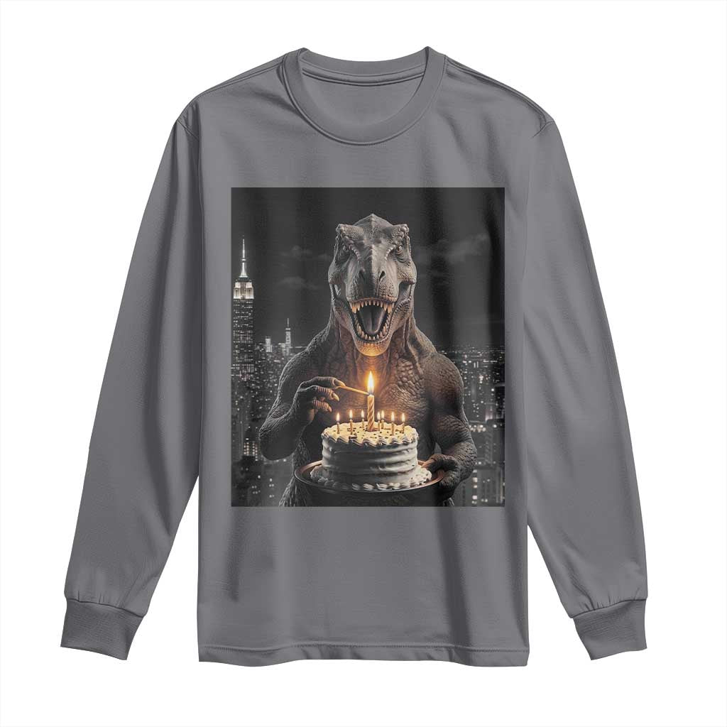 Funny Birthday Dinosaur Long Sleeve Shirt Prehistoric Party Celebration