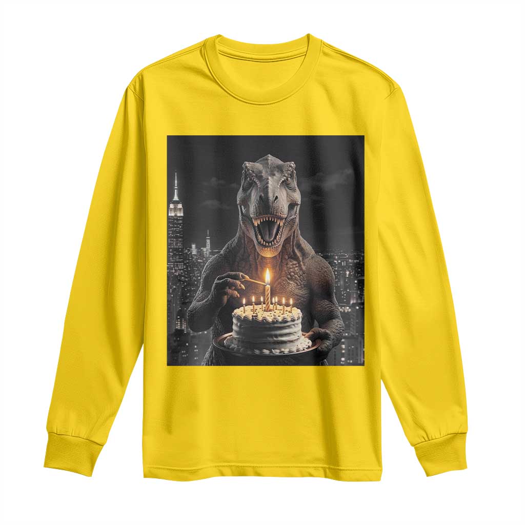 Funny Birthday Dinosaur Long Sleeve Shirt Prehistoric Party Celebration