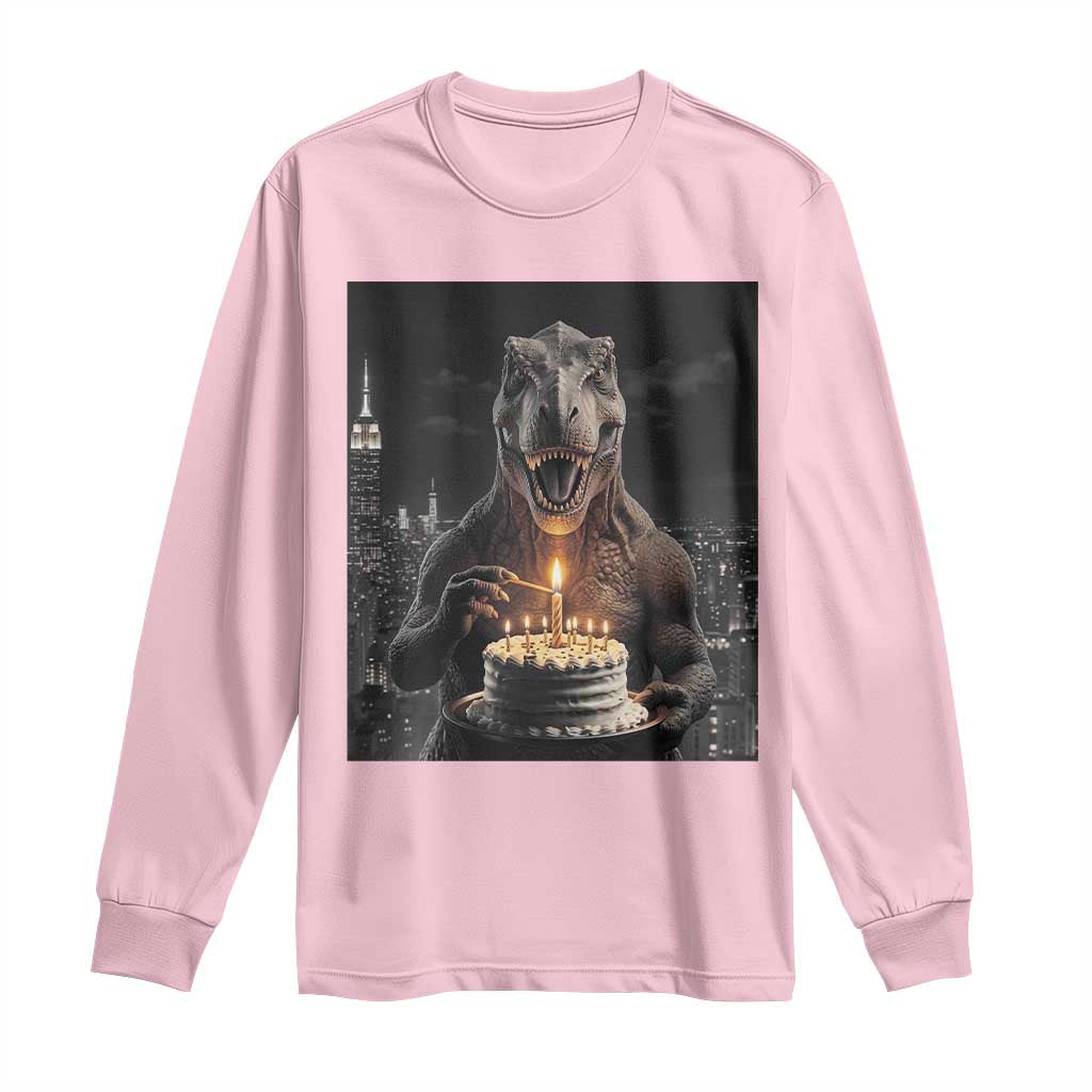 Funny Birthday Dinosaur Long Sleeve Shirt Prehistoric Party Celebration
