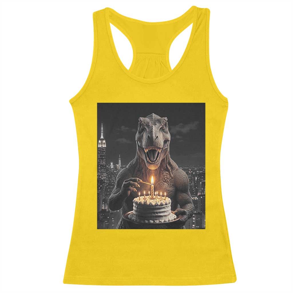 Funny Birthday Dinosaur Racerback Tank Top Prehistoric Party Celebration