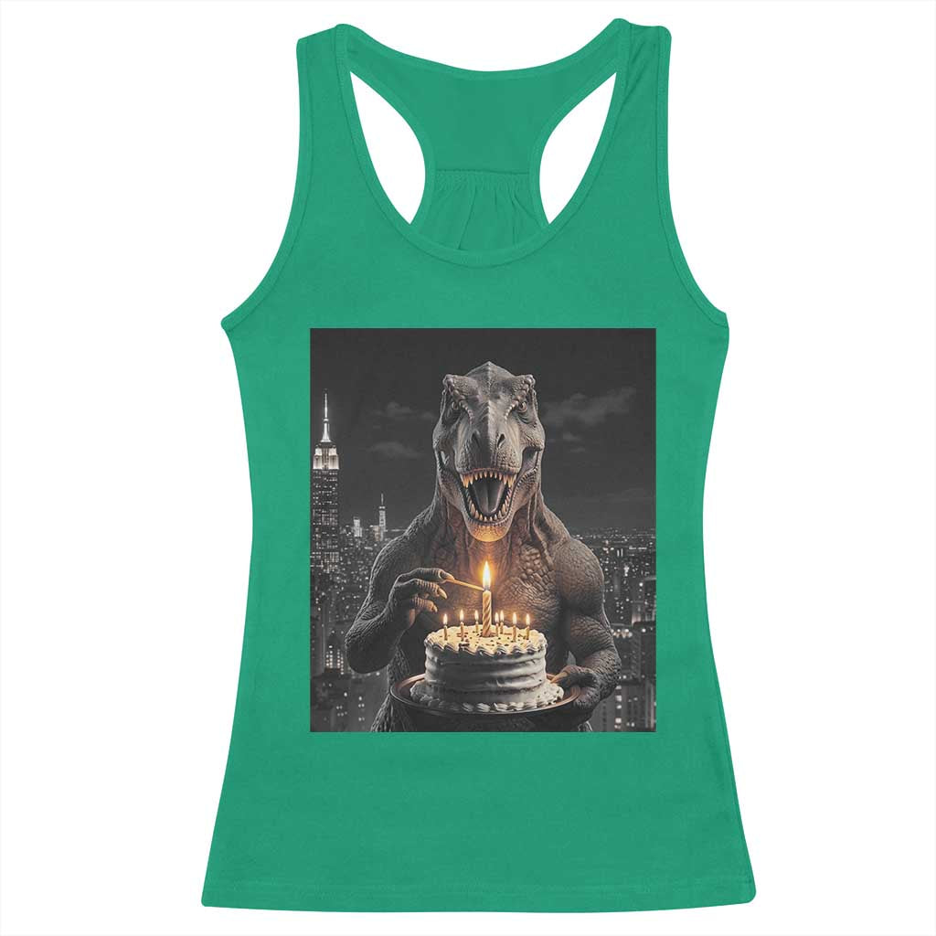 Funny Birthday Dinosaur Racerback Tank Top Prehistoric Party Celebration