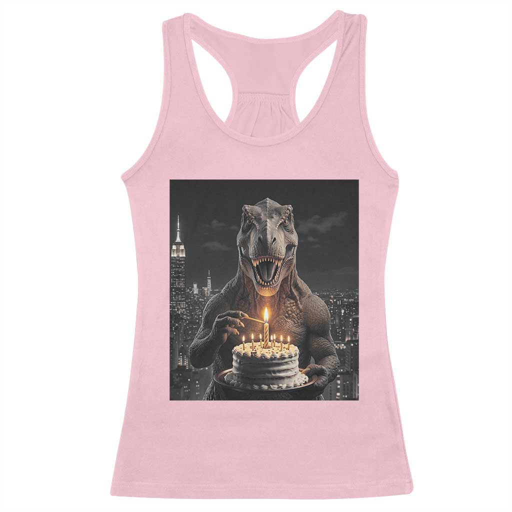 Funny Birthday Dinosaur Racerback Tank Top Prehistoric Party Celebration