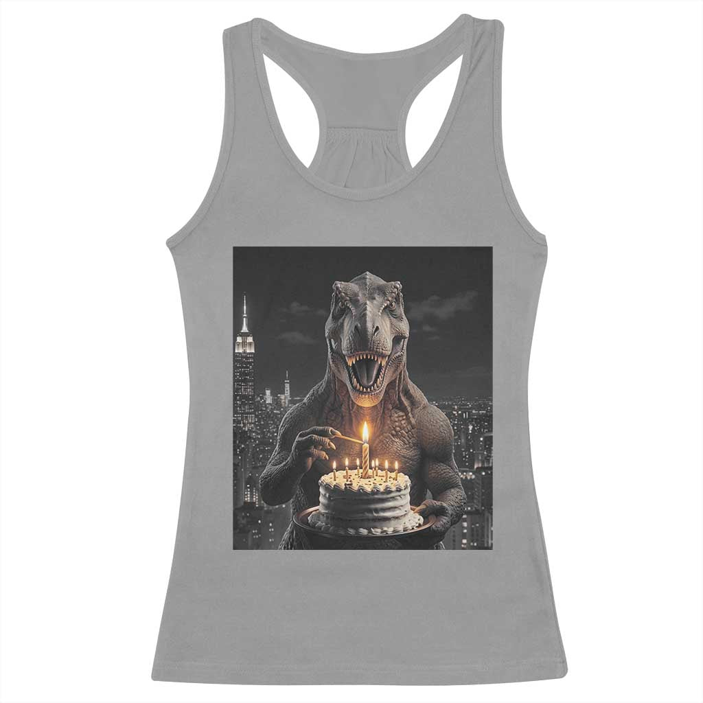 Funny Birthday Dinosaur Racerback Tank Top Prehistoric Party Celebration