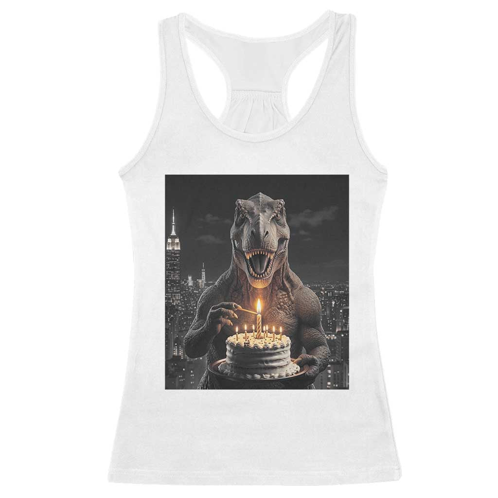 Funny Birthday Dinosaur Racerback Tank Top Prehistoric Party Celebration