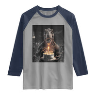 Funny Birthday Dinosaur Raglan Shirt Prehistoric Party Celebration