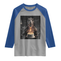 Funny Birthday Dinosaur Raglan Shirt Prehistoric Party Celebration