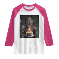Funny Birthday Dinosaur Raglan Shirt Prehistoric Party Celebration