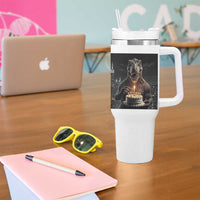 Funny Birthday Dinosaur Tumbler With Handle Prehistoric Party Celebration