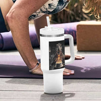 Funny Birthday Dinosaur Tumbler With Handle Prehistoric Party Celebration