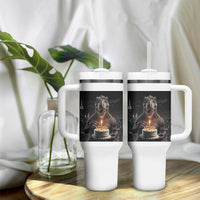 Funny Birthday Dinosaur Tumbler With Handle Prehistoric Party Celebration