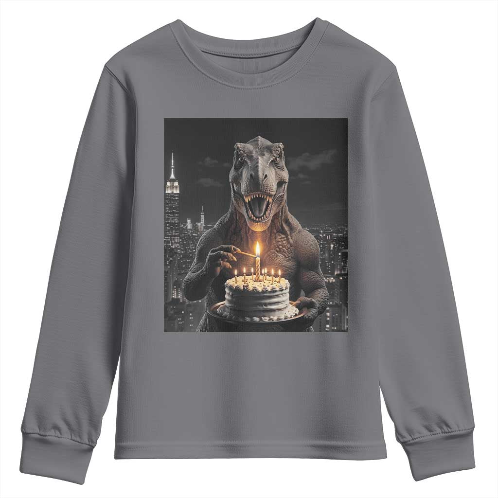 Funny Birthday Dinosaur Youth Sweatshirt Prehistoric Party Celebration