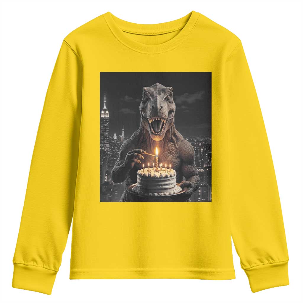 Funny Birthday Dinosaur Youth Sweatshirt Prehistoric Party Celebration