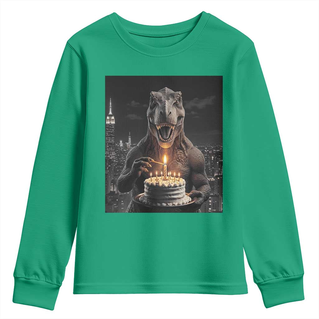 Funny Birthday Dinosaur Youth Sweatshirt Prehistoric Party Celebration