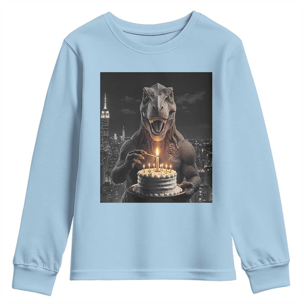 Funny Birthday Dinosaur Youth Sweatshirt Prehistoric Party Celebration