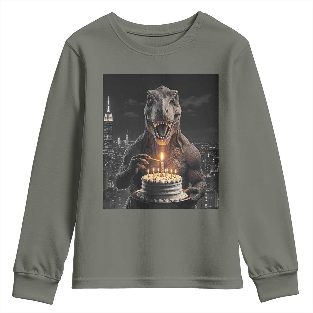 Funny Birthday Dinosaur Youth Sweatshirt Prehistoric Party Celebration