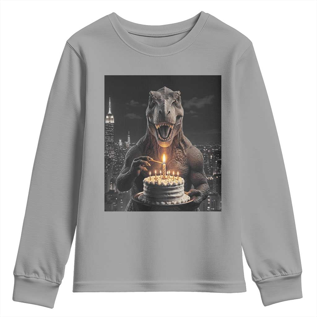 Funny Birthday Dinosaur Youth Sweatshirt Prehistoric Party Celebration