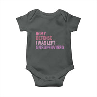 Funny Sarcastic Quote Baby Onesie In My Defense I Was Left Unsupervised