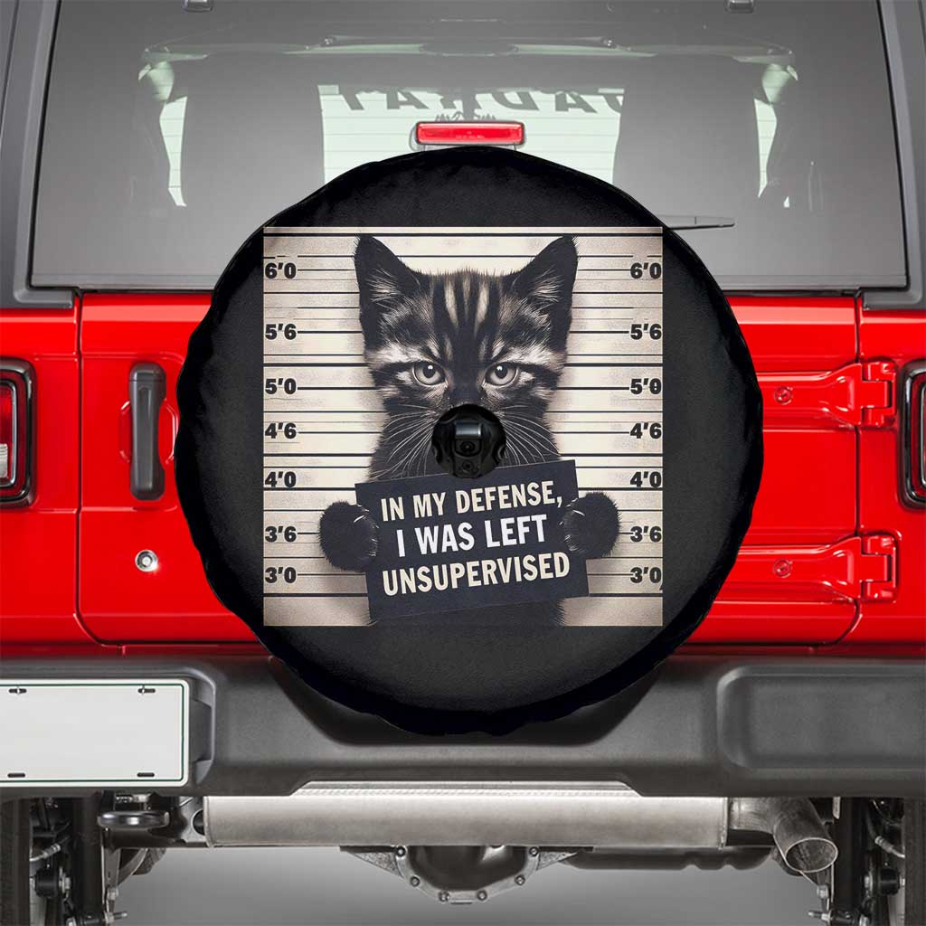 Funny Bad Cat Attitude Spare Tire Cover In My Defense I Was Left Unsupervised