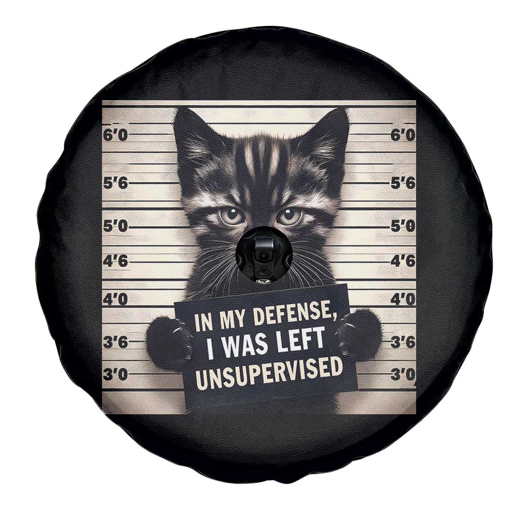 Funny Bad Cat Attitude Spare Tire Cover In My Defense I Was Left Unsupervised