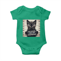 Funny Bad Cat Attitude Baby Onesie In My Defense I Was Left Unsupervised