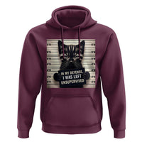 Funny Bad Cat Attitude Hoodie In My Defense I Was Left Unsupervised