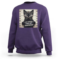 Funny Bad Cat Attitude Sweatshirt In My Defense I Was Left Unsupervised