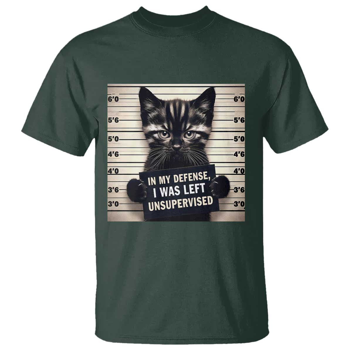 Funny Bad Cat Attitude T Shirt In My Defense I Was Left Unsupervised