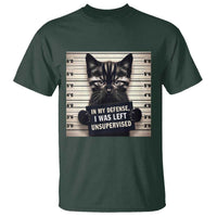 Funny Bad Cat Attitude T Shirt In My Defense I Was Left Unsupervised