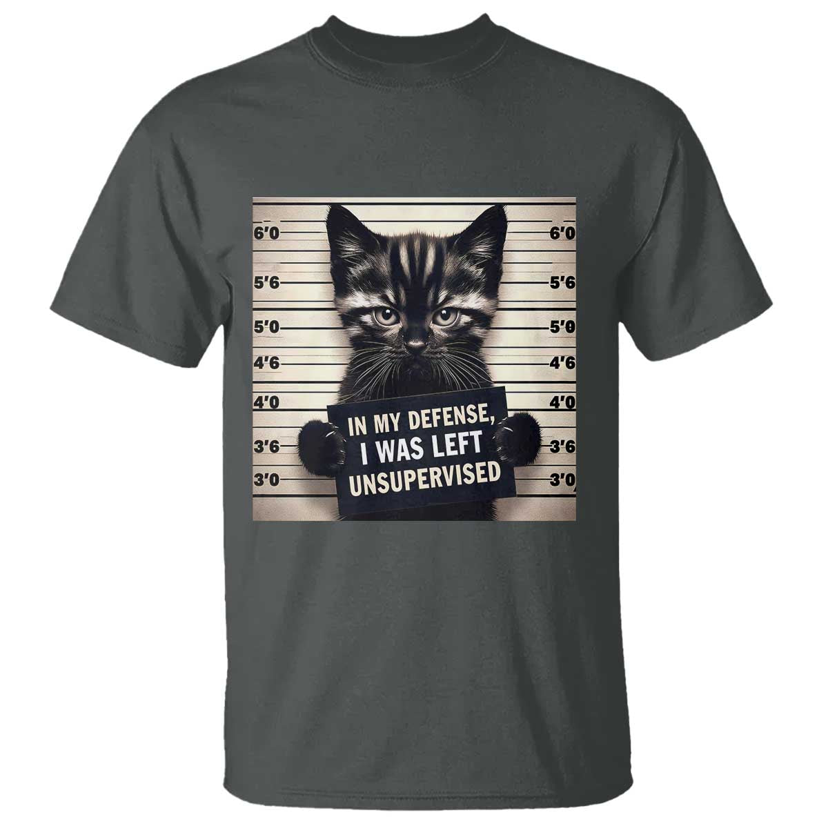Funny Bad Cat Attitude T Shirt In My Defense I Was Left Unsupervised