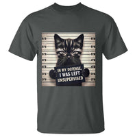 Funny Bad Cat Attitude T Shirt In My Defense I Was Left Unsupervised