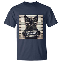Funny Bad Cat Attitude T Shirt In My Defense I Was Left Unsupervised