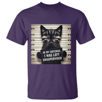 Funny Bad Cat Attitude T Shirt In My Defense I Was Left Unsupervised