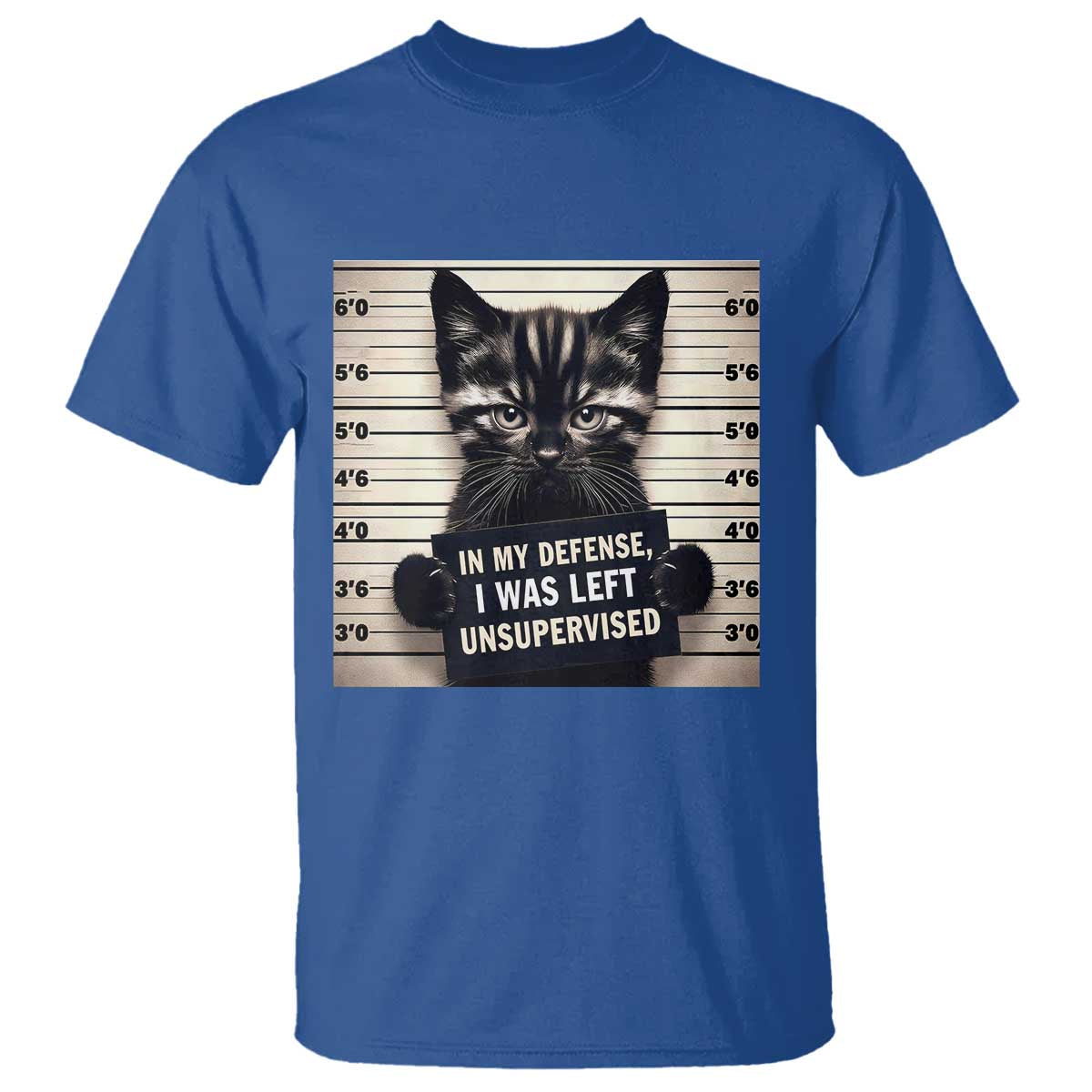 Funny Bad Cat Attitude T Shirt In My Defense I Was Left Unsupervised