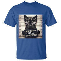 Funny Bad Cat Attitude T Shirt In My Defense I Was Left Unsupervised