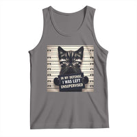 Funny Bad Cat Attitude Tank Top In My Defense I Was Left Unsupervised